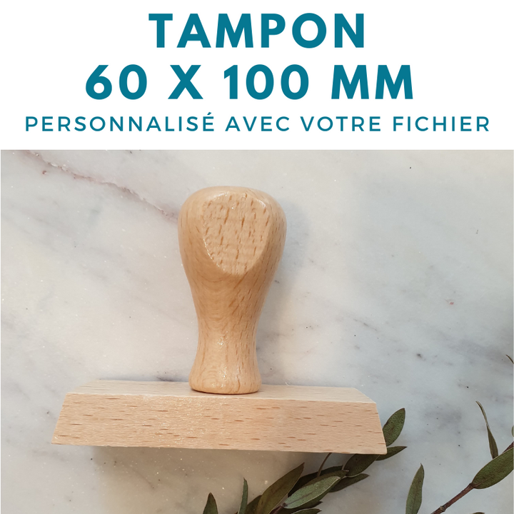 Tampon vintage manche bois fabriqué en France par Tampons Paris