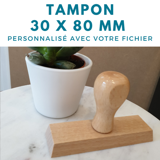 tampon vintage bois 30 x 80 mm personnalisé