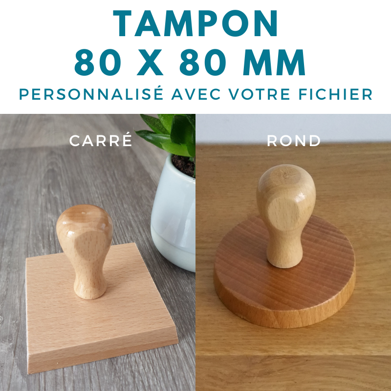 tampon vintage 80 x 80 mm personnalisable