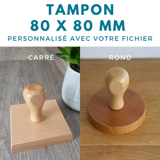 Etiquettes kraft + Tampon bois Vintage - Tampon bois - Creavea