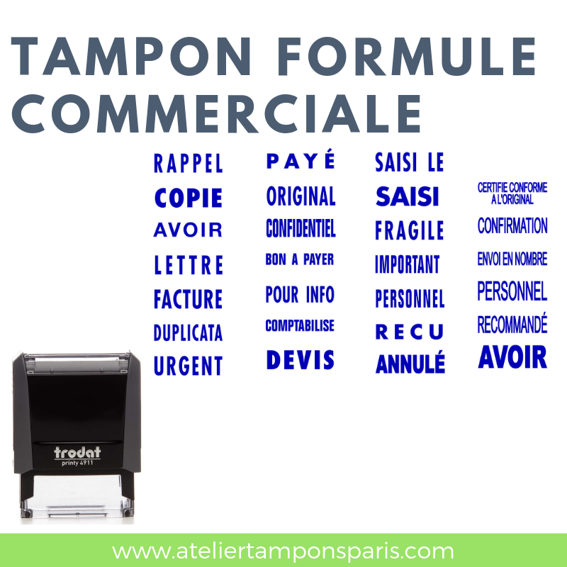 Tampon formule commerciale Paris