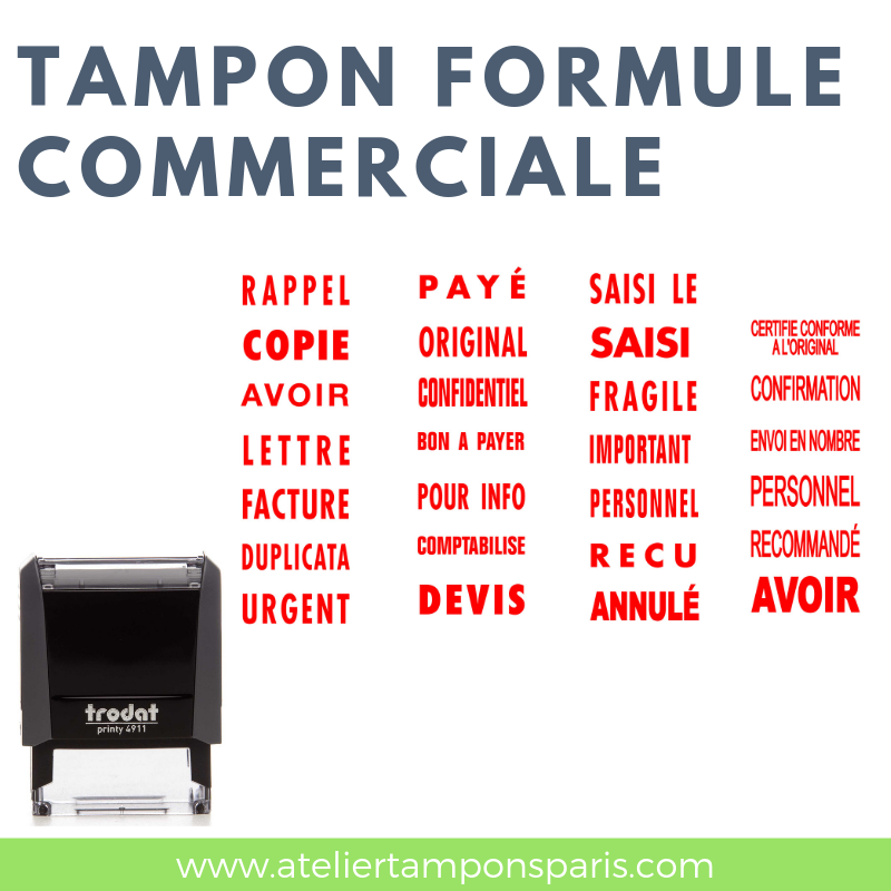 Tampon formule commerciale Paris