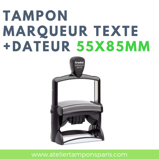 Tampon paris TRODAT printy 54110 dateur et texte 55x85 mm