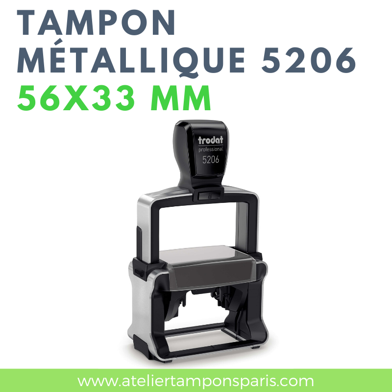 tampon encreur métallique trodat 5206 à encrage automatique 33 x 56 mm