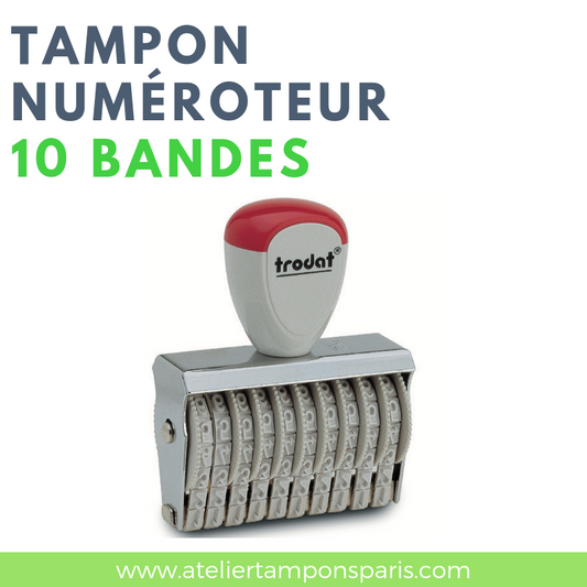 Tampon numéroteur à encrage séparé 10 bandes TRODAT 15410