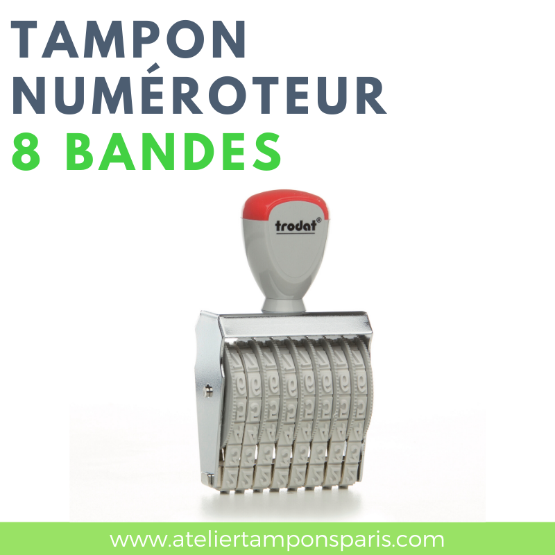 Tampon numéroteur à encrage séparé 8 bandes