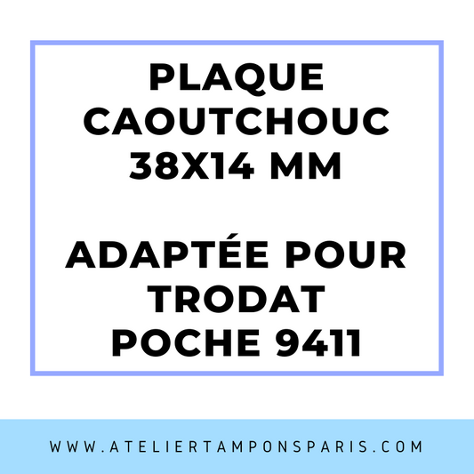 SEMELLE CAOUTCHOUC POUR TAMPON ENCREUR TRODAT DE POCHE 9411